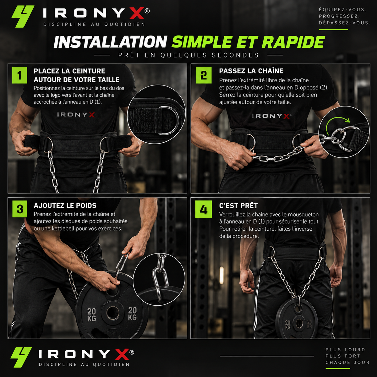Ceinture de Lest Néoprène avec Chaîne — Musculation