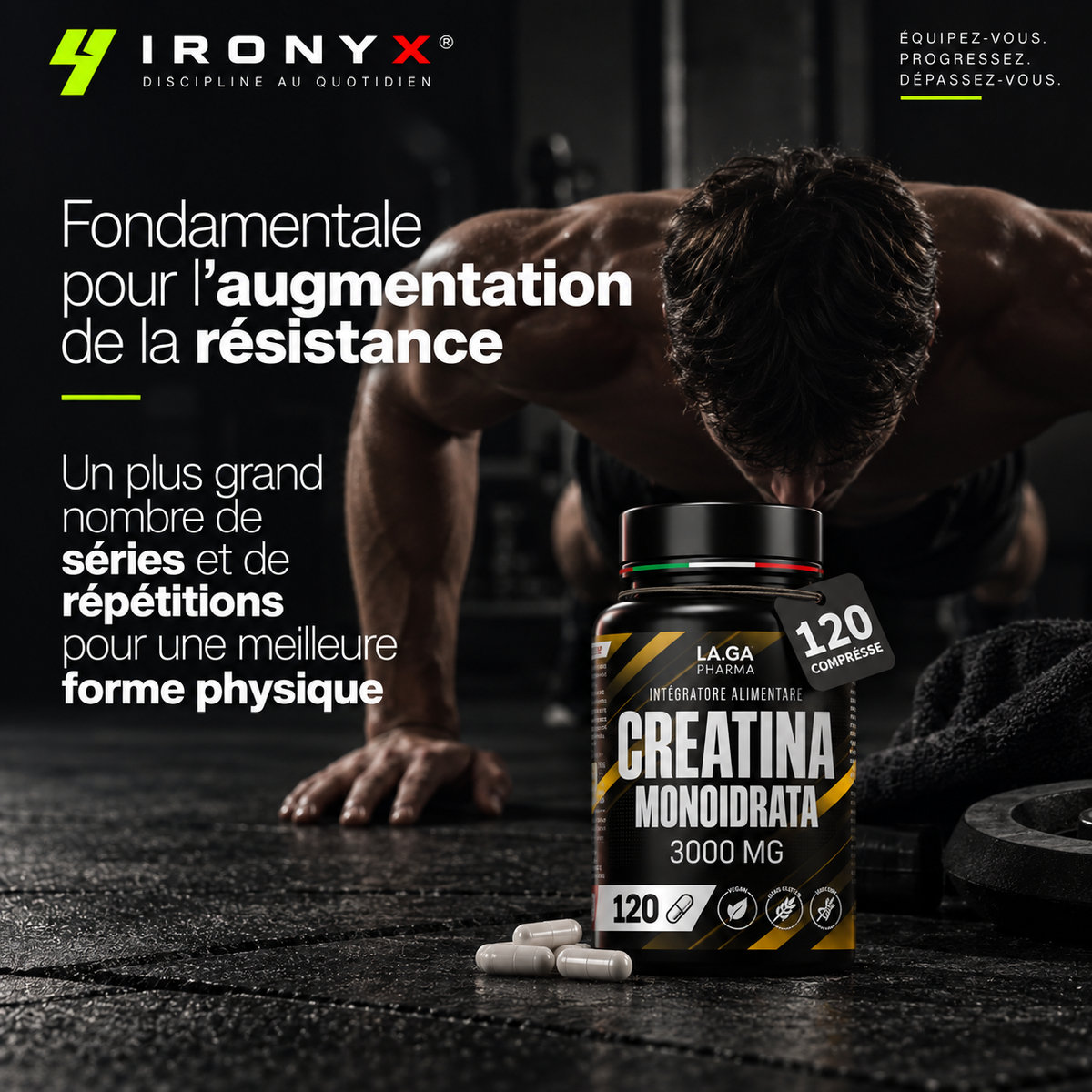 Créatine Monohydrate 3000mg — 120 comprimés végan