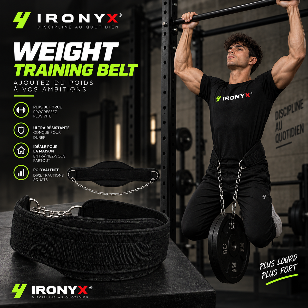Ceinture de Lest Néoprène avec Chaîne — Musculation