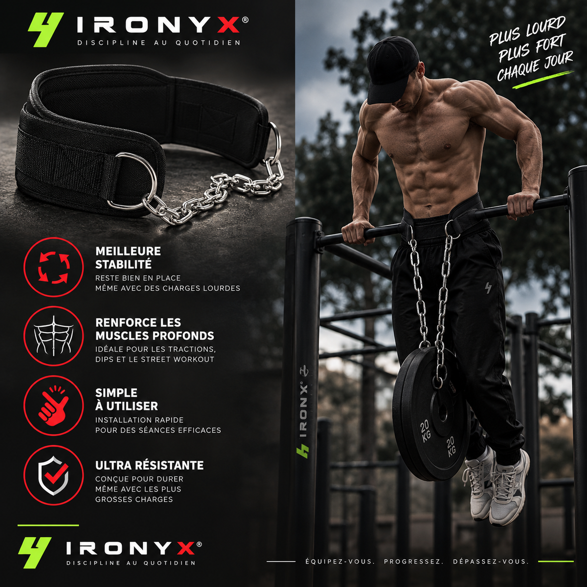 Ceinture de Lest Néoprène avec Chaîne — Musculation