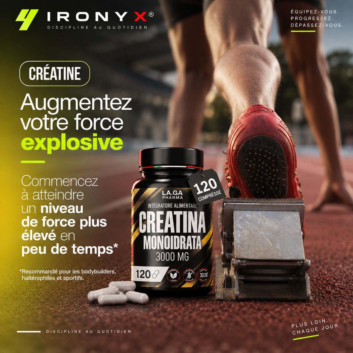 Créatine Monohydrate 3000mg — 120 comprimés végan