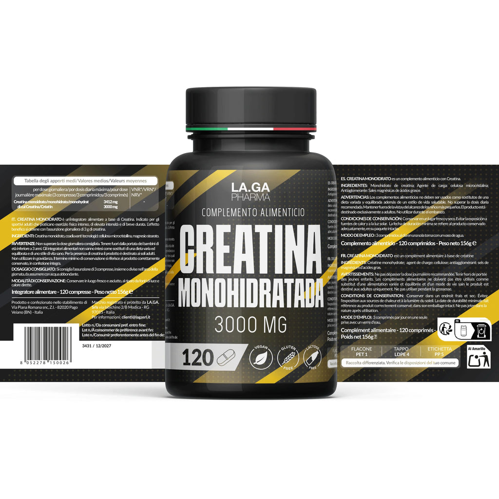 Créatine Monohydrate 3000mg — 120 comprimés végan