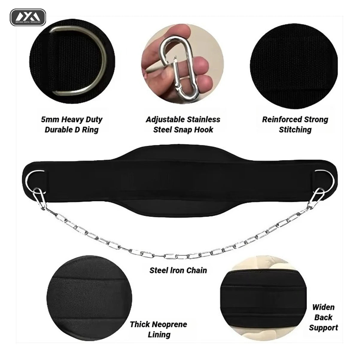 Ceinture de Lest Néoprène avec Chaîne — Musculation