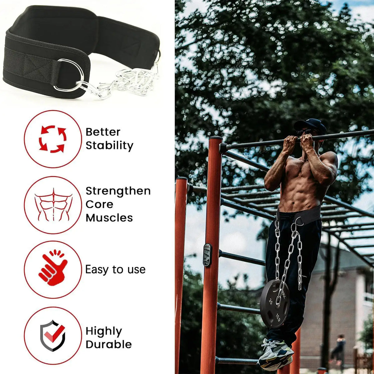 Ceinture de Lest Néoprène avec Chaîne — Musculation