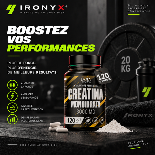 Créatine Monohydrate 3000mg — 120 comprimés végan
