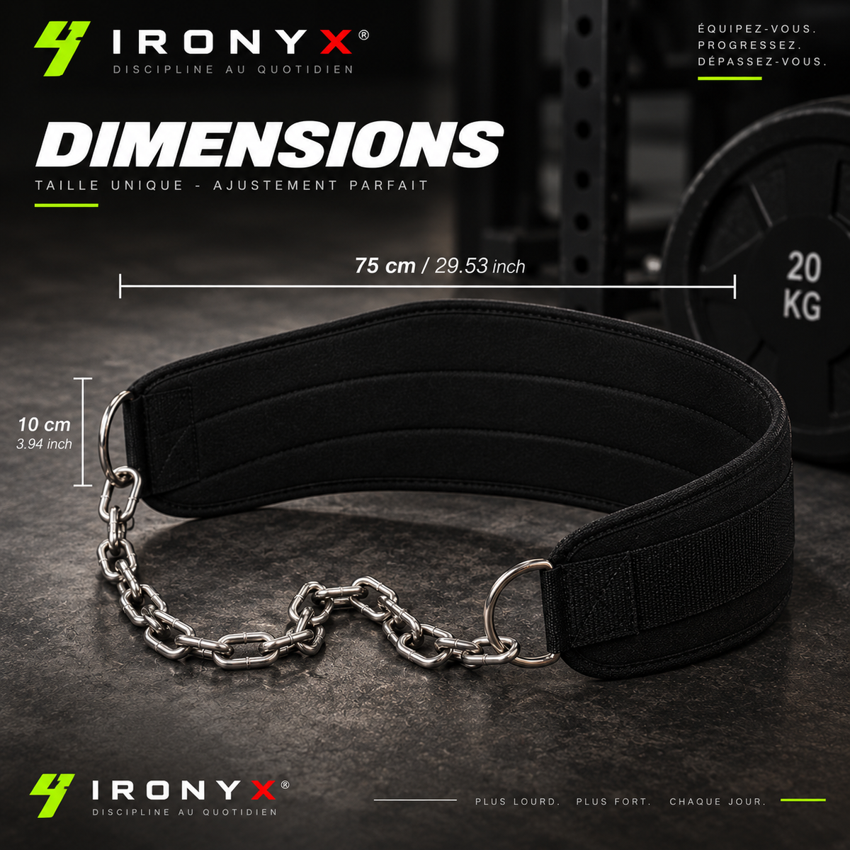 Ceinture de Lest Néoprène avec Chaîne — Musculation